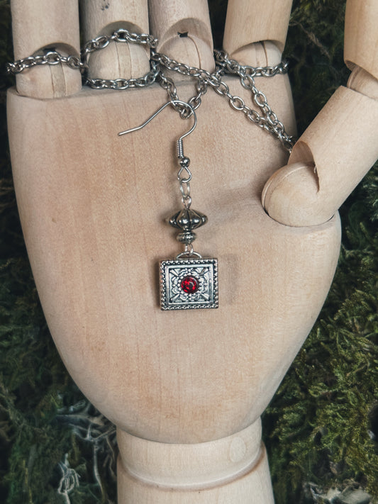 Ruby Red Eye / Single Earring